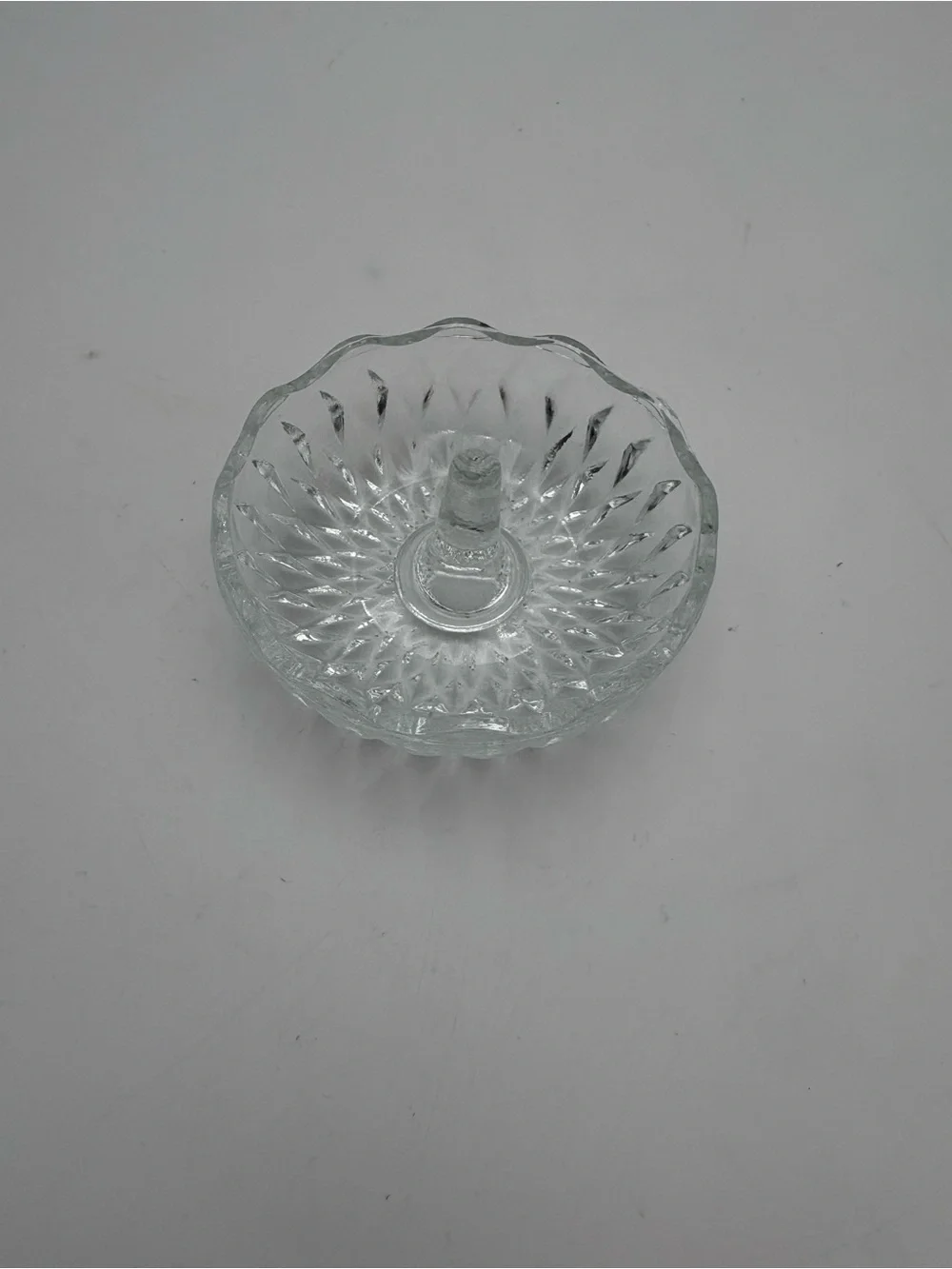 Vintage Clear Glass Ring Holder Dish